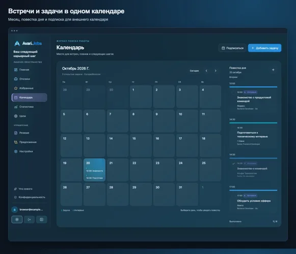 Avari Jobs calendar